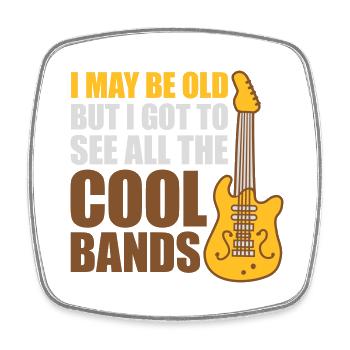 I may be old - Viereckiger Kühlschrankmagnet - Weiß - Vorne