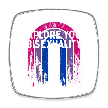 Explorez votre Bisexualité Bisexuelle LGBTQ Bi Pride - Magnet carré - blanc - Devant
