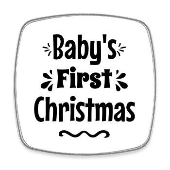 Babys erstes Weihnachten - Viereckiger Kühlschrankmagnet - Weiß - Vorne