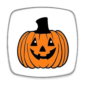 Halloween Spooky Pumpkin Lantern Vector - Square fridge magnet - white - Front