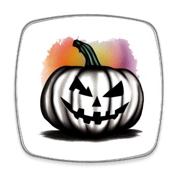 Halloween Spooky Pumpkin Lantern 19 - Square fridge magnet - white - Front