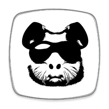 Cochon d’Inde cool lunettes de soleil drôle vecteur 5 - Magnet carré - blanc - Devant