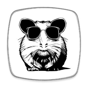 Cochon d’Inde cool lunettes de soleil drôle vecteur 1 - Magnet carré - blanc - Devant