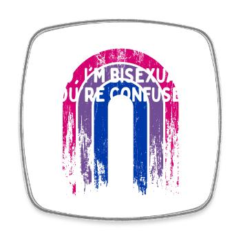 I'm Bisexual You're Confused Bi LGBTQ Bi Pride - Viereckiger Kühlschrankmagnet - Weiß - Vorne