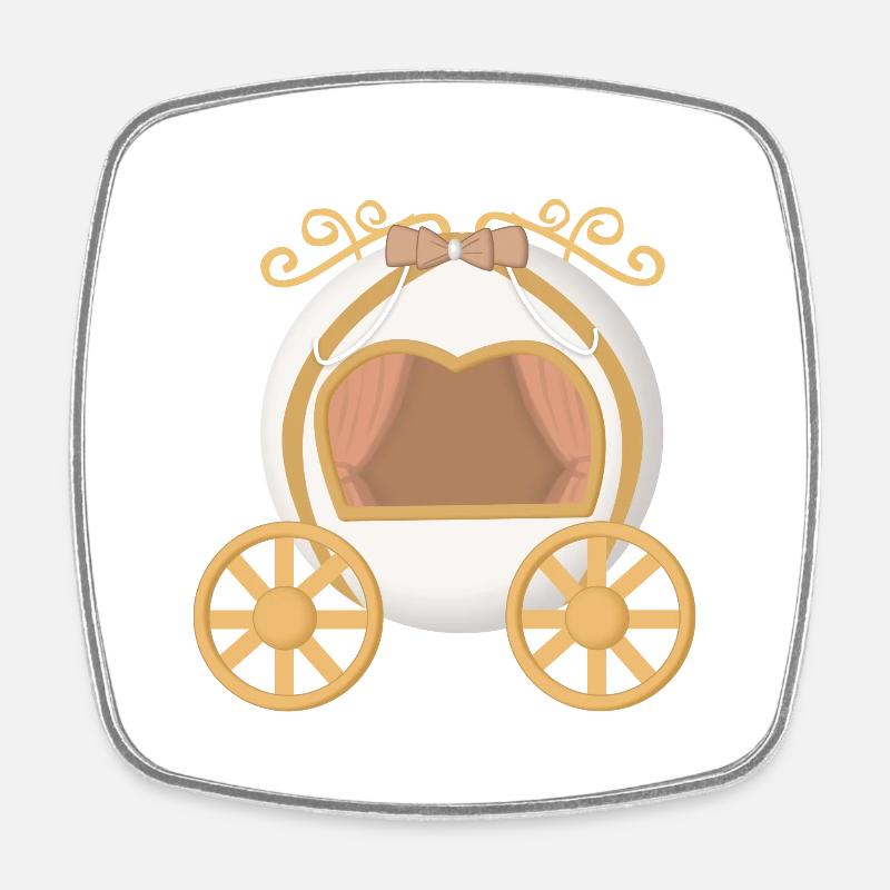 Carrosse blanc et dorée de princesse - Magnet carré - blanc