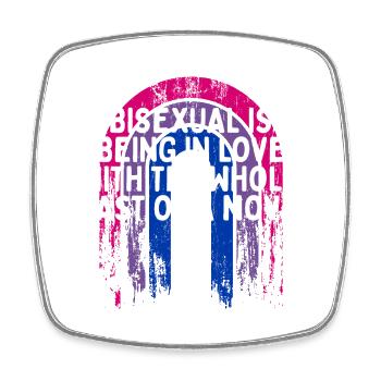 In Love with the Whole Cast Bisexual LGBTQ Bi - Viereckiger Kühlschrankmagnet - Weiß - Vorne