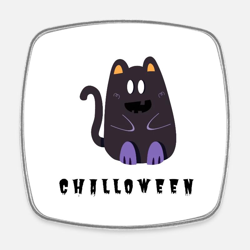 Halloween Cat - Square fridge magnet - white