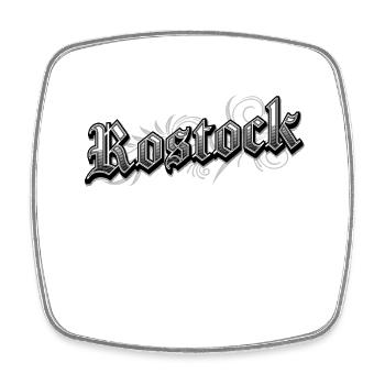 Rostock Ostdeutschland Vintage Look - Viereckiger Kühlschrankmagnet - Weiß - Vorne