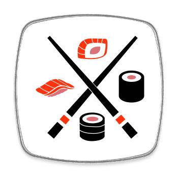 Sushi - Square fridge magnet - white - Front