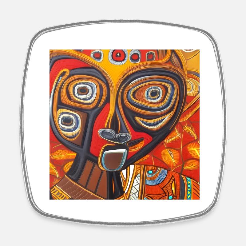 Tribesman - Square fridge magnet - white