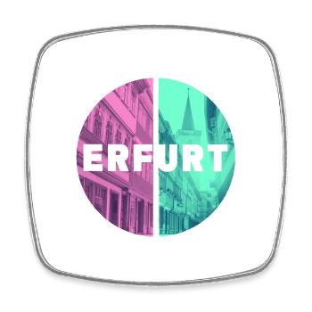 Erfurt Deutschland Stadt Skyline Heimat Liebe - Viereckiger Kühlschrankmagnet - Weiß - Vorne