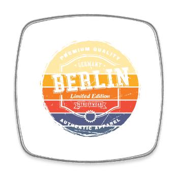 Berlin Deutschland Stadt Vintage Retro Skyline - Viereckiger Kühlschrankmagnet - Weiß - Vorne