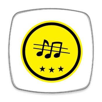 Musik Noten - Viereckiger Kühlschrankmagnet - Weiß - Vorne