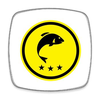 Symbole du poisson - Magnet carré - blanc - Devant