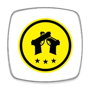 Pistole Symbol - Viereckiger Kühlschrankmagnet - Weiß - Vorne
