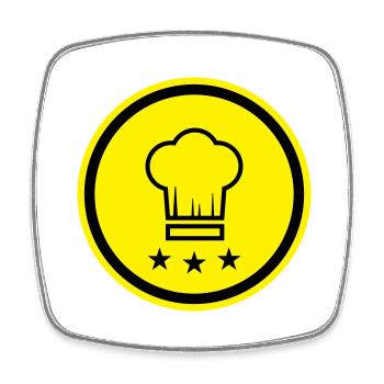 Chef chapeau de chef - Magnet carré - blanc - Devant