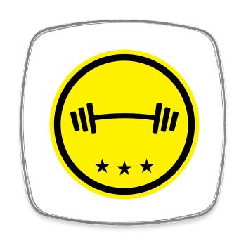 Dumbbell Weights Fitness - Square fridge magnet - white - Front