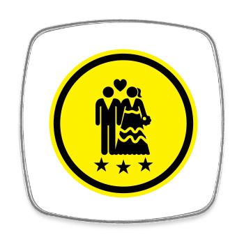 Couple wedding bridal couple - Square fridge magnet - white - Front
