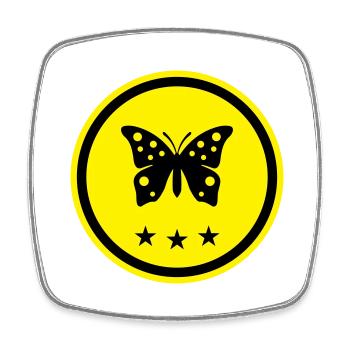 Symbole papillon - Magnet carré - blanc - Devant