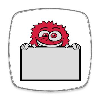 Schild zeigen wahnsinniges Monster - Viereckiger Kühlschrankmagnet - Weiß - Vorne