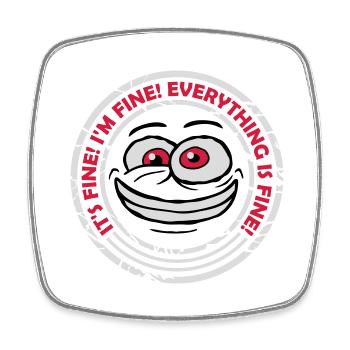 everything is fine Zitat - Viereckiger Kühlschrankmagnet - Weiß - Vorne