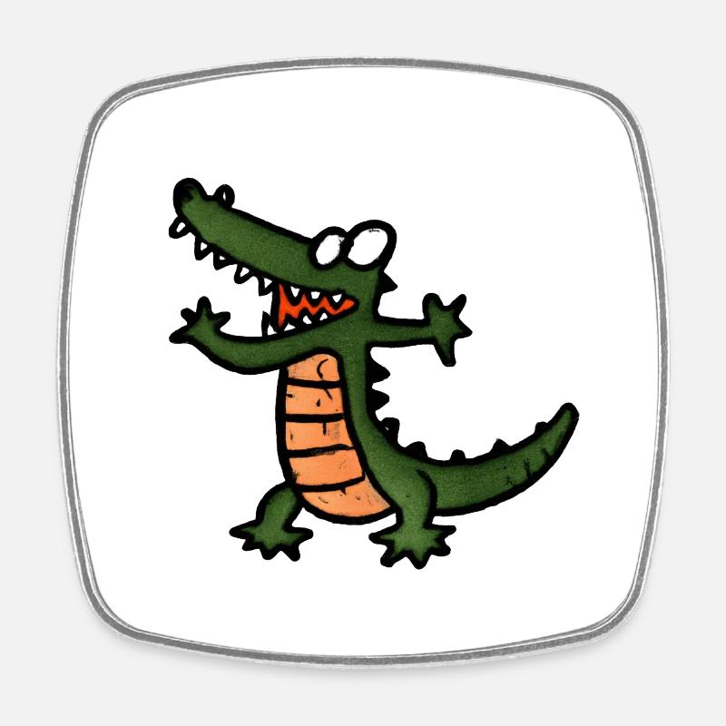 Crocodile Reptile - Square fridge magnet - white
