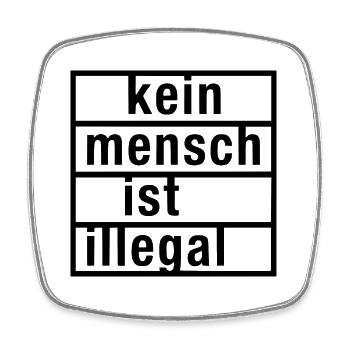 Kein mensch ist illegal - Viereckiger Kühlschrankmagnet - Weiß - Vorne