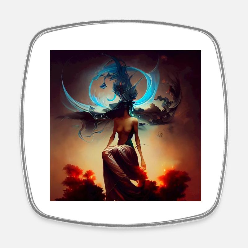 ARTWORK SPIRITUAL _04 - Square fridge magnet - white