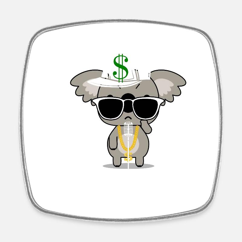 Koala at the Mic - Square fridge magnet - white