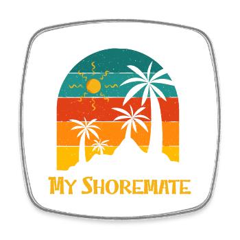 My Shoremate Beach Friends Ocean Buddy Couples - Square fridge magnet - white - Front
