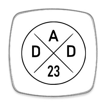 Dad 23 - Viereckiger Kühlschrankmagnet - Weiß - Vorne