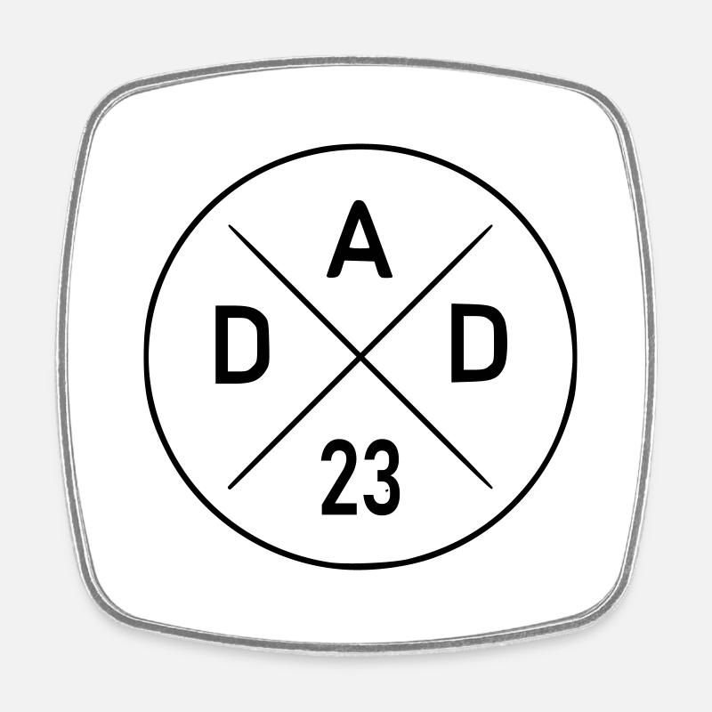 Dad 23 - Square fridge magnet - white