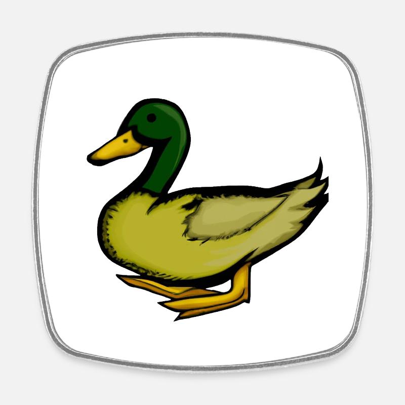 Duck Illustration - Magnet carré - blanc