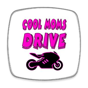 Motorcycle - Square fridge magnet - white - Front