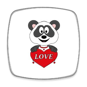 PANDA - BÄR - LIEBE - LOVE - HERZ - VERLIEBT - Viereckiger Kühlschrankmagnet - Weiß - Vorne