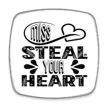 Miss Steal your Heart - Viereckiger Kühlschrankmagnet - Weiß - Vorne
