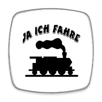 Eisenbahn - Viereckiger Kühlschrankmagnet - Weiß - Vorne