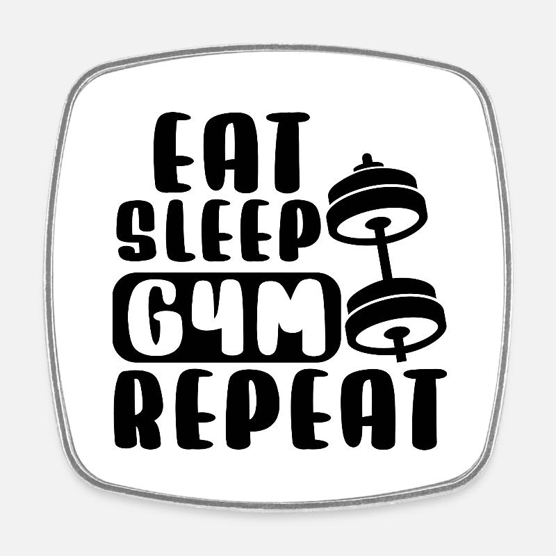 MANGER DORMIR GYM RÉPÉTER - Magnet carré - blanc