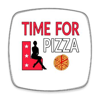 Pizza - Viereckiger Kühlschrankmagnet - Weiß - Vorne