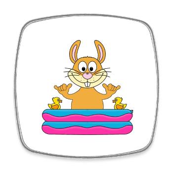 HASE - POOL - PLANSCHBECKEN - SHAKA - TIER - Viereckiger Kühlschrankmagnet - Weiß - Vorne