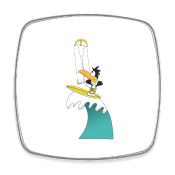 PINGUIN - KITESURFER - KITE - KITESURFEN - SPORT - Viereckiger Kühlschrankmagnet - Weiß - Vorne