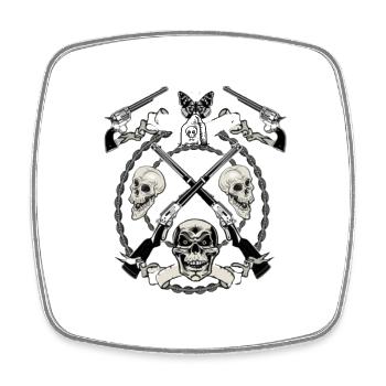 Skull Motiv Totenkopf - Viereckiger Kühlschrankmagnet - Weiß - Vorne