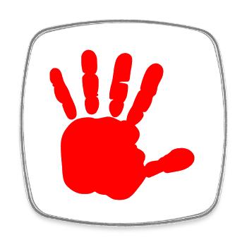 Rote hand - blut hand - BLUTIGE HAND - Viereckiger Kühlschrankmagnet - Weiß - Vorne