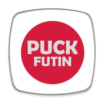 Conception du logo Puck Futin - Magnet carré - blanc - Devant