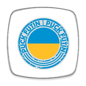 puck futin Logo Design - Viereckiger Kühlschrankmagnet - Weiß - Vorne