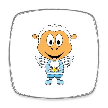 SCHAF - ENGEL - STERN - TIER - KIND - BABY - Viereckiger Kühlschrankmagnet - Weiß - Vorne