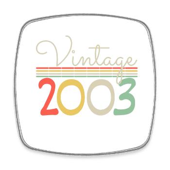 Jahrgang 2003 - Viereckiger Kühlschrankmagnet - Weiß - Vorne