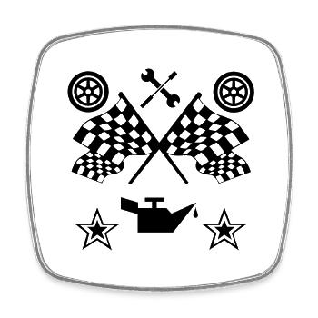 Auto - Viereckiger Kühlschrankmagnet - Weiß - Vorne
