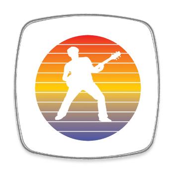 Gitarrist Musik Gitarristin Musiker Band Gitarre - Viereckiger Kühlschrankmagnet - Weiß - Vorne