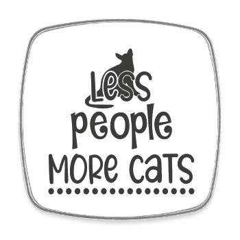 Less People more Cats - Square fridge magnet - white - Front